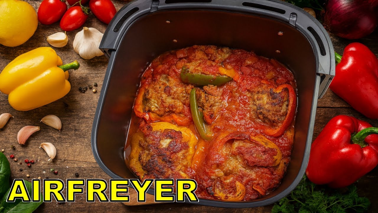 AIRFRYER REZEPT GEFÜLLTE PAPRIKA SCHNELL EINFACH & LECKER