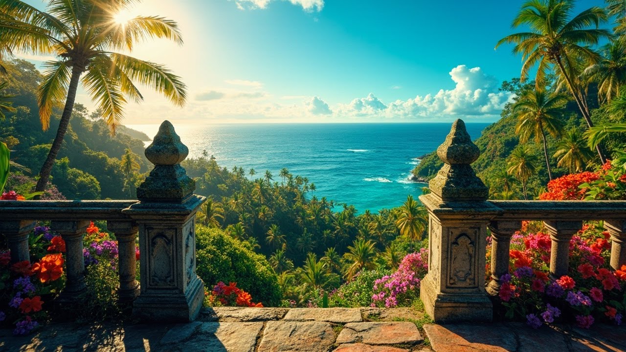 🏝️ Tropical Island Castle Vibes | Relaxing Beachy Music by the Sea 🌊🎶