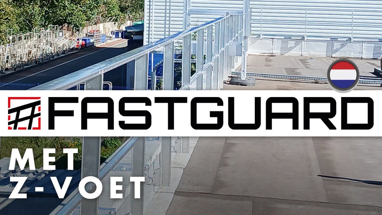 FASTGUARD MET Z-VOET &ndash; Aluminium leuning voor ge&iuml;soleerde en niet-ge&iuml;soleerde dakranden