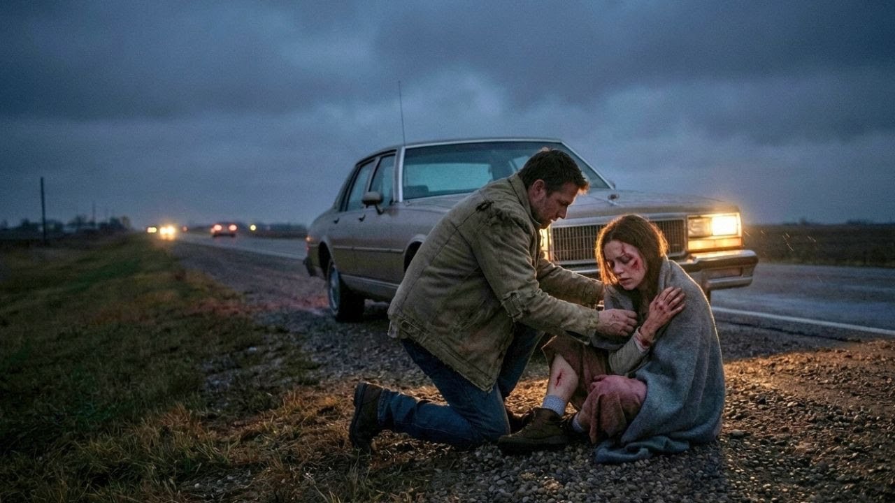 O femeie săracă a fost bătută și lăsată pe drum — un tată singur a găsit-o și a dus-o acasă