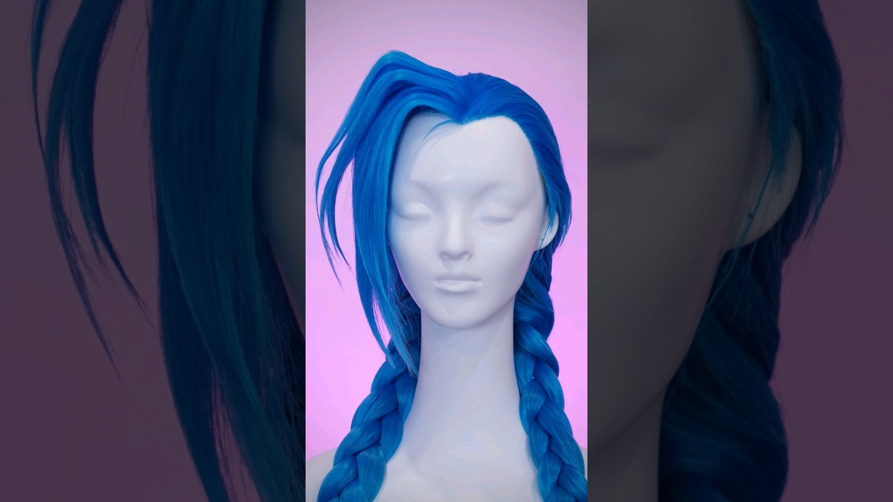 Styling my Jinx wig from #leagueoflegends / #arcane  #cosplay #cosplaytutorial