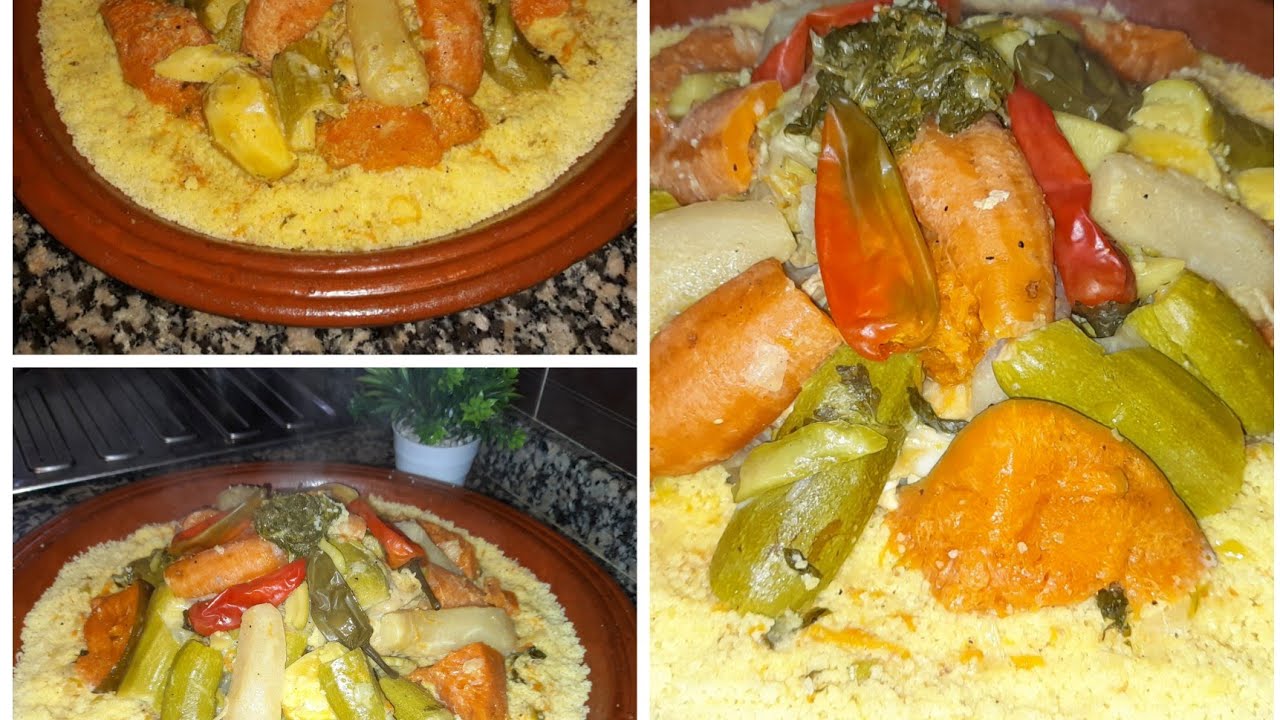 كسكس بالحليب والخضر و بطريقة عادية couscous au lait et des légumes, façon faciale et normal