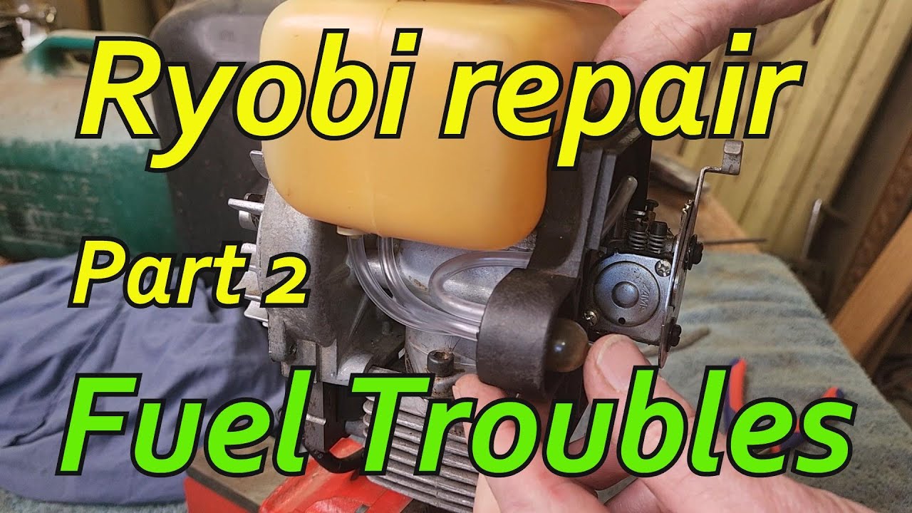 Ryobi Grass Scorpion Line Trimmer Repair Part 2. How to Replace Old Fuel Lines & Primer Bulb & Test.
