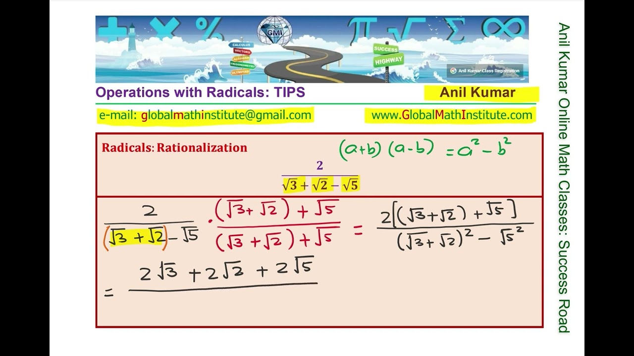 Radical Operations Challenge Rationalize Denominator With Three Radicals