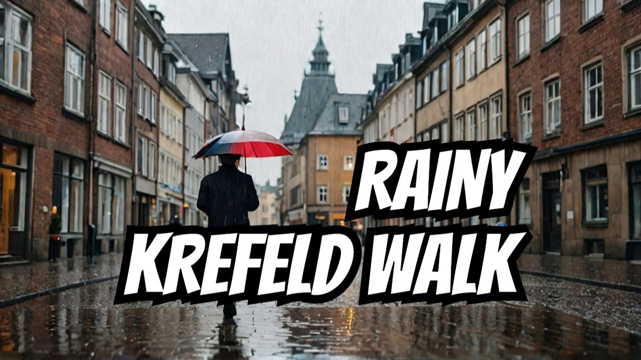 Krefeld, Germany: Rainy Day Stroll Through Beautiful City Landmarks | 4K Walking Tour
