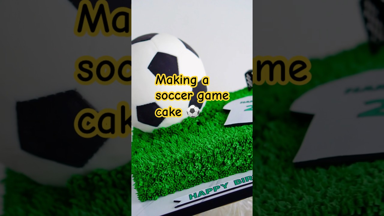 Making a soccer themed cake 