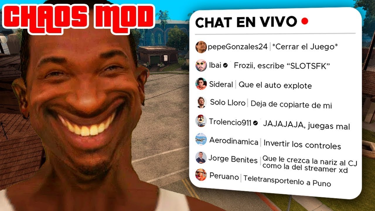 GTA SA CHAOS MOD 😱 | SUPERCHAT 🟡 = REINICIO MISION | 🍓= REINICIO CAPITULO