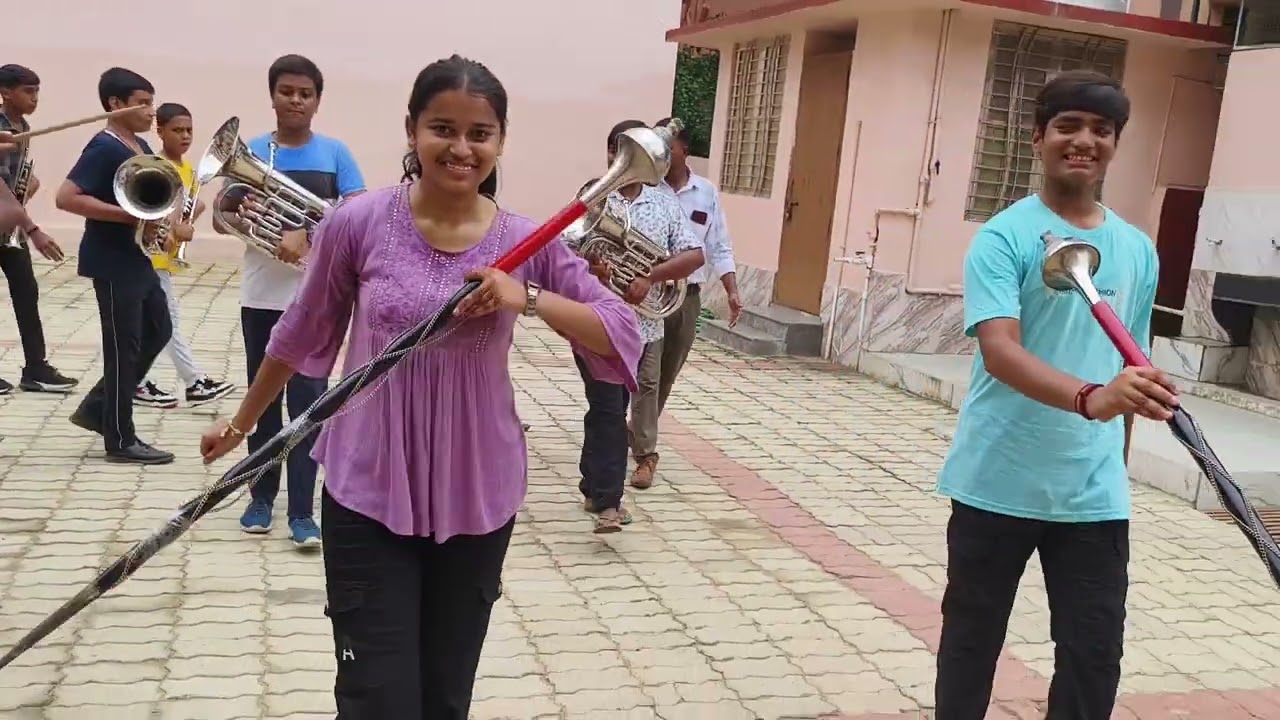 Band practice by St Thomas school 🏫 Godda 2025