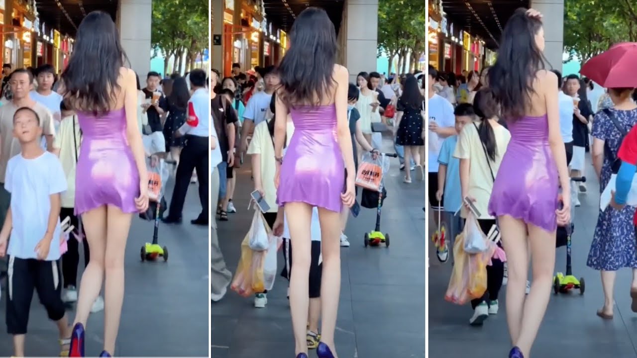184公分中國超模在杭州街頭漫步#184cm Chinese tall model