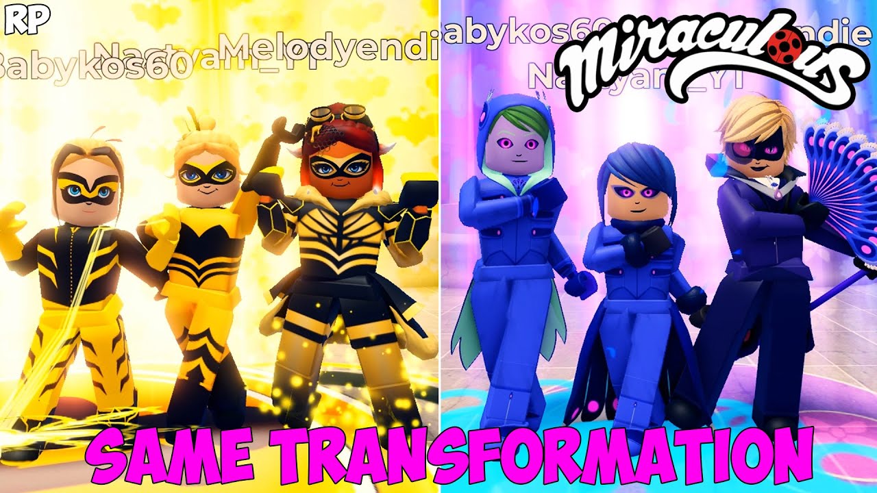 NEW SAME TRANSFORMATION DO GRUPO NO MIRACULOUS RP - MIRACULOUS ROBLOX!