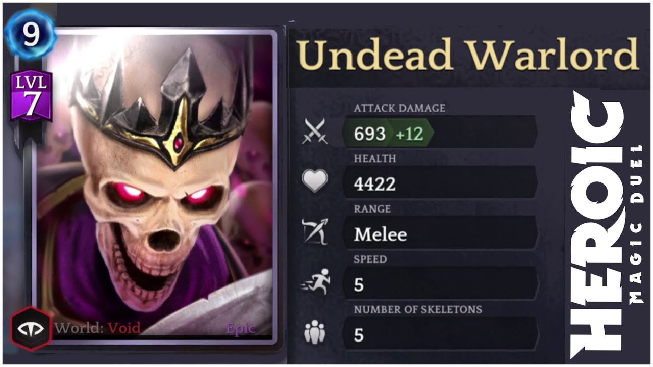 Heroic Magic Duel (Game Strategy) 🔥 Undead Warlord  (Epic Card) GamePlay Strategy  📣