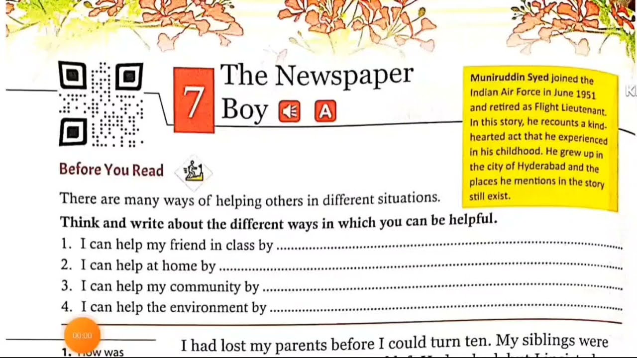 The Newspaper Boy story in hindi class 5 gulmohar golden Jubilee chapter 7 explanation