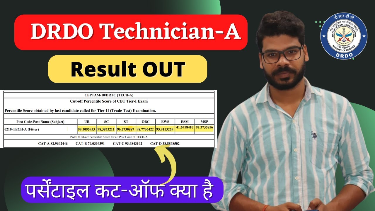 DRDO Ceptam-10 Technician-A Result OUT || पर्सेंटाइल कट-ऑफ क्या है ?