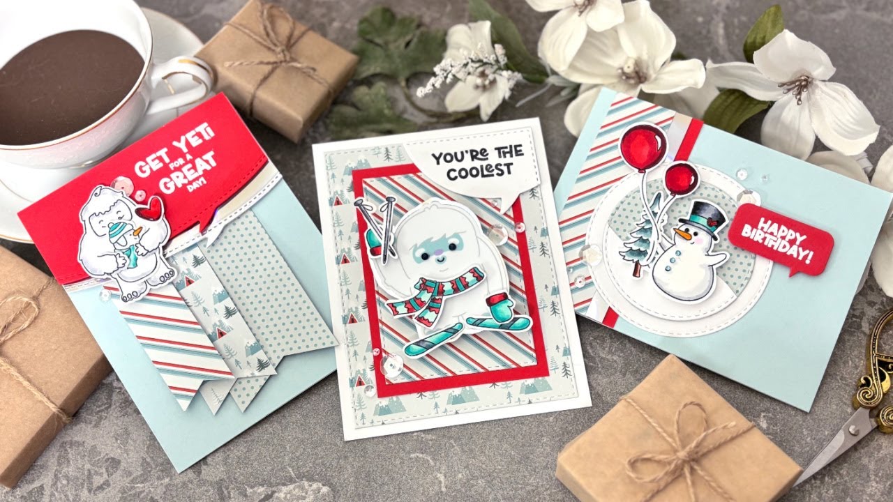 Create with Card Kits | Simon Says Stamp January 2025 Card Kit - Get Yeti | 6x6 Patterned Paper