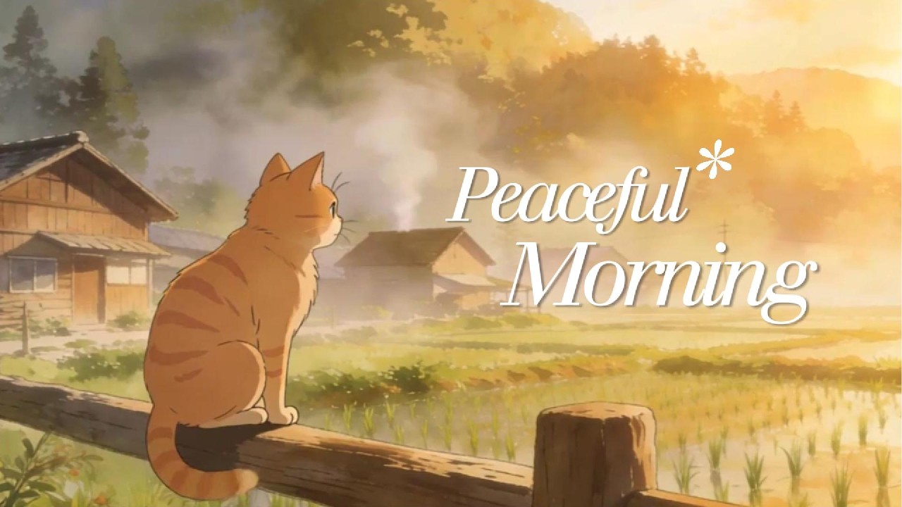 A Quiet Countryside Sunrise 🐈 Soft Piano & Flute | Cozy Slow Living Morning for Calm & Focus