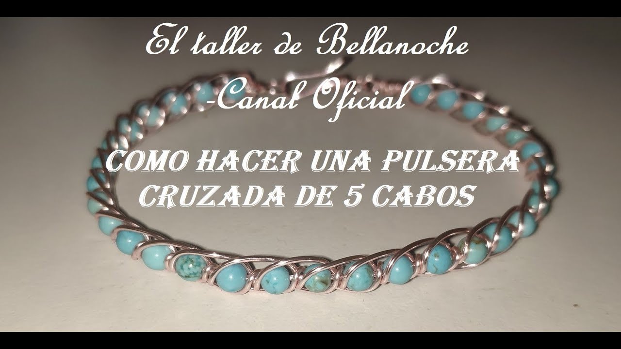 COMO HACER UNA PULSERA TRENZA DE 5 CABOS CON ABALORIOS. #dyd