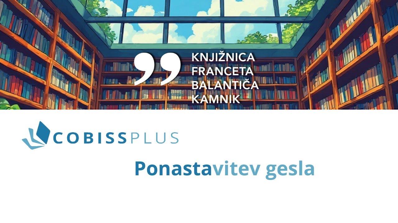COBISS Plus: Ponastavitev gesla