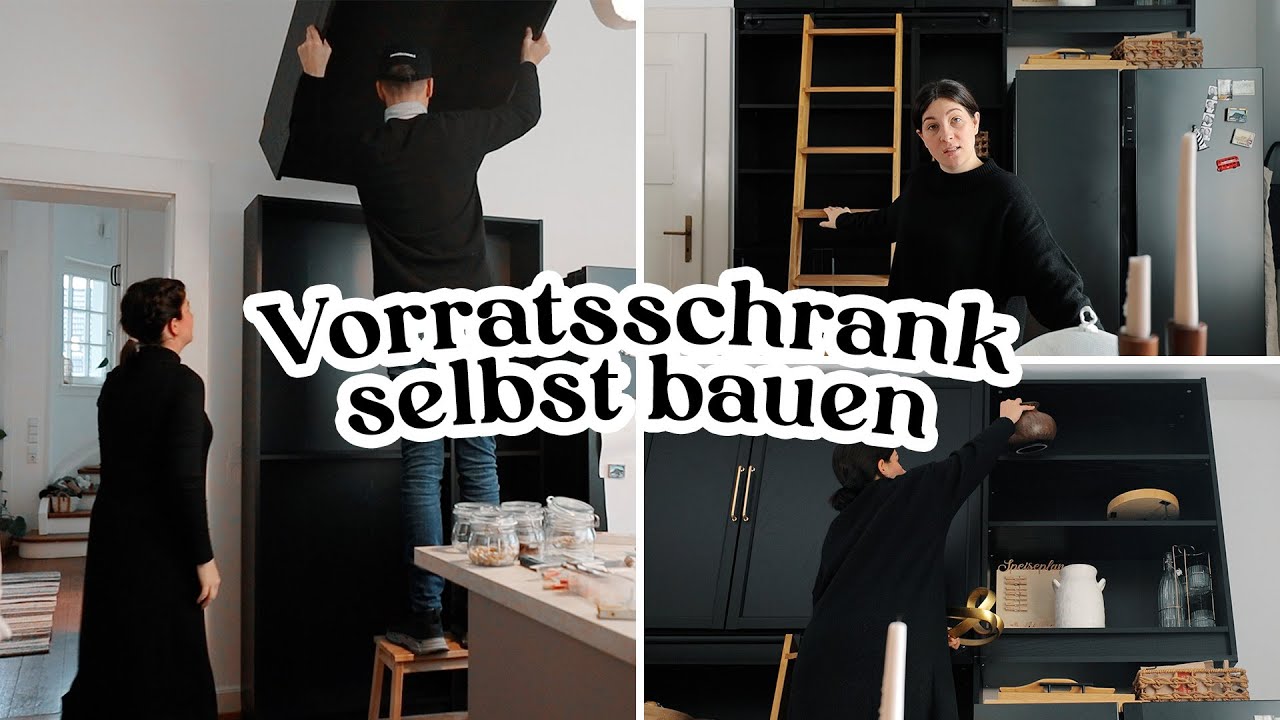 Wir BAUEN meinen TRAUM VORRATSSCHRANK mit Leiter | IKEA Billy Hack | Speisekammer in der Küche
