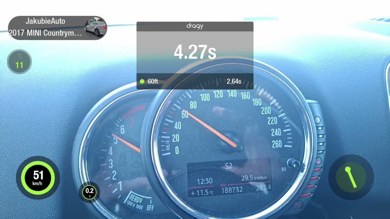 Mini Countryman Cooper All4 Steptronic 1.5 136KM 0-100km/h Acceleration F60 Dragy