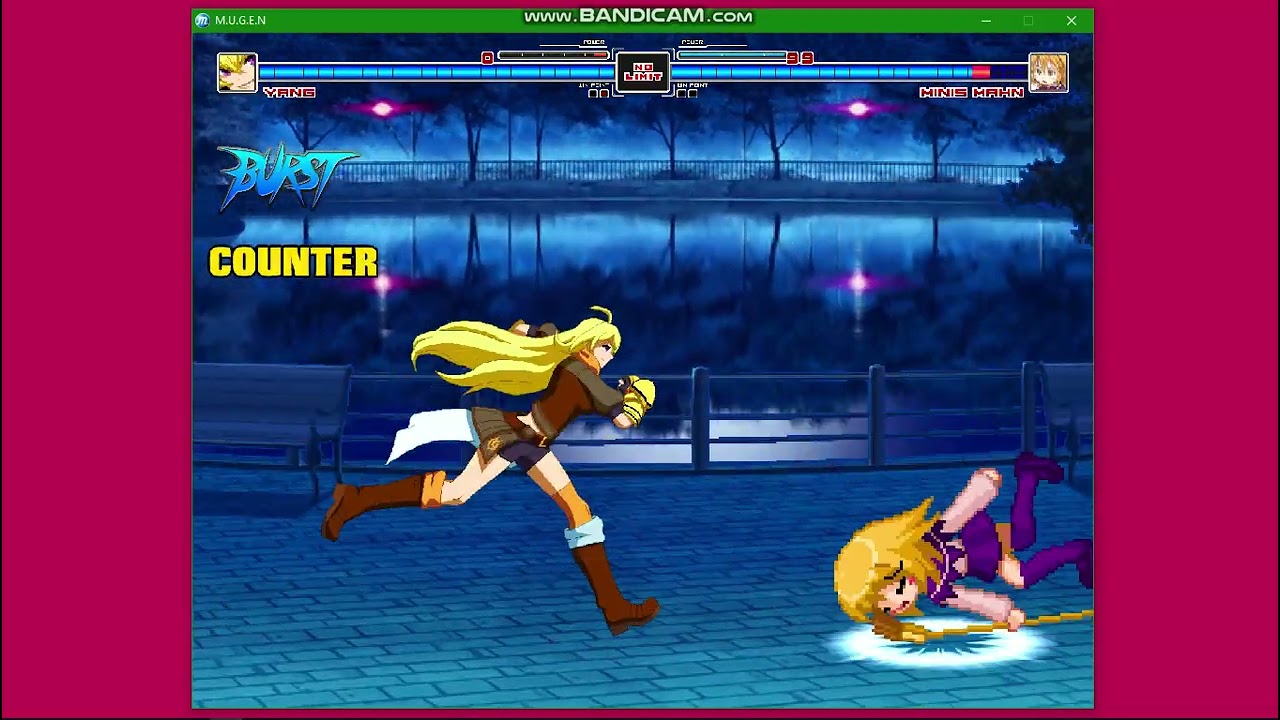 MUGEN REQUEST:Yang xiao long by ohmsby(me) vs minis mahn by kuon(cpu)|MUGEN ALL STARS 1.1B🧀