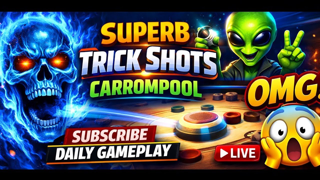🚨😱OMG Crazyy Indirect Trickshots👽🔥💀#Er Nilstar Yt Carrompool Live@ernilstargaming#subscribe#share
