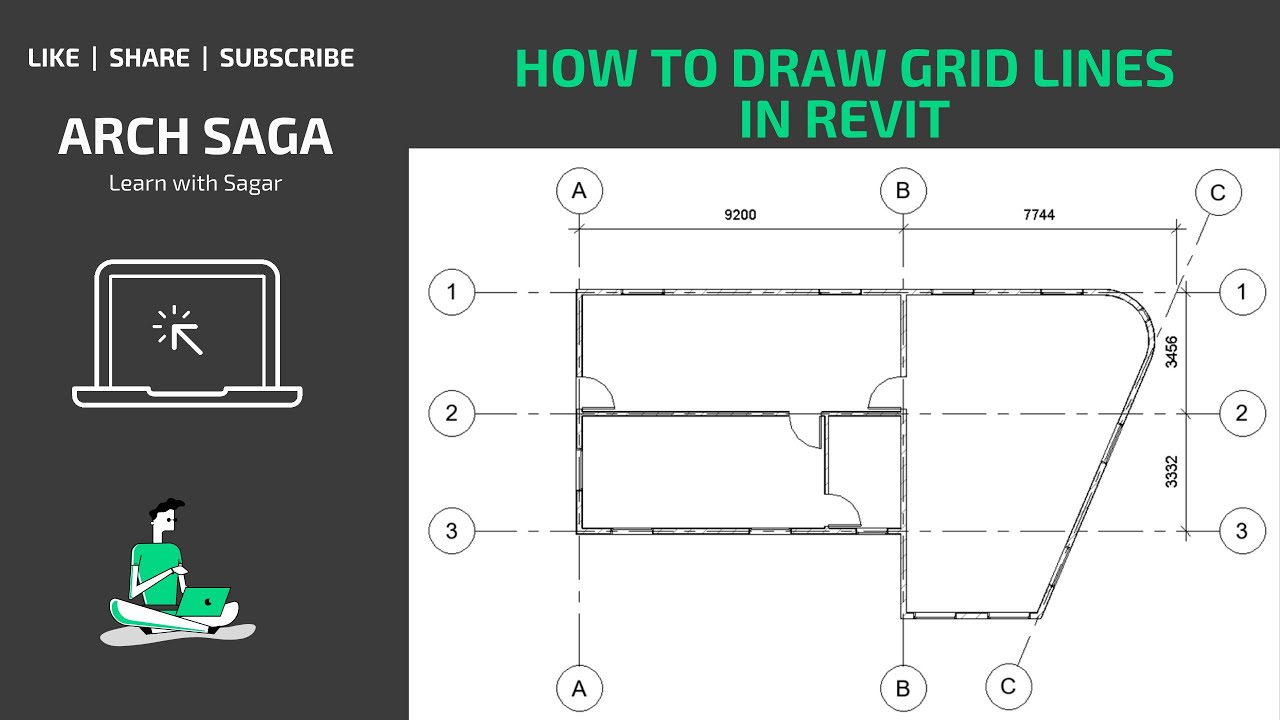 How to draw Grid Lines | Revit Tutorial in English | Mini-Series #4