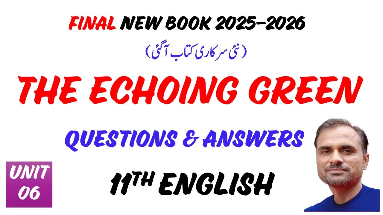 11th English (New Book 2025) I The Echoing Green I Poem I Unit 6, William Blake, Questions & Answers