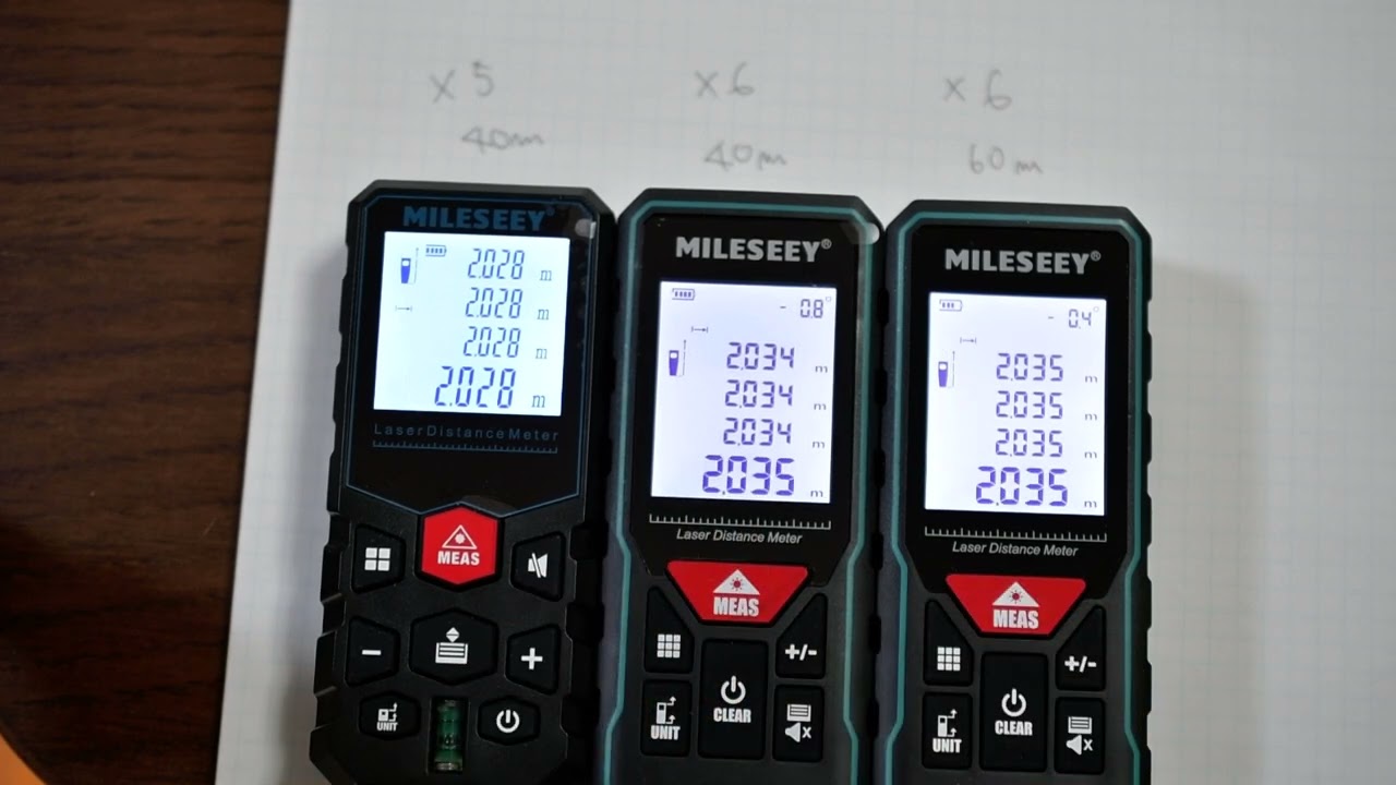 Milessey X5 40m,  X6 40m, X6 60m laser measure