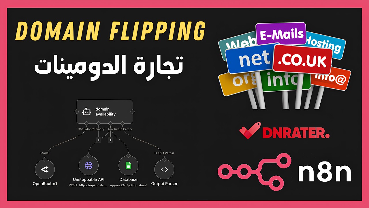 Domain Flipping (n8n) - تجارة الدومينات باستخدام الذكاء الاصطناعي