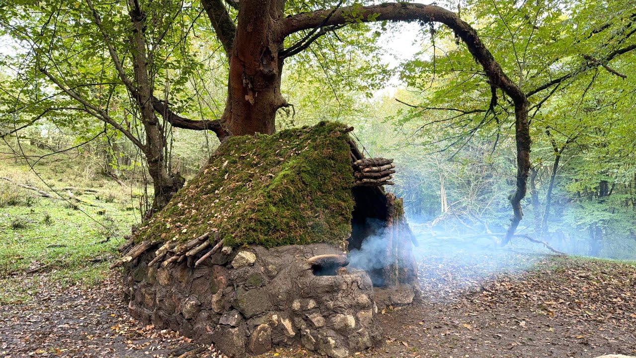 Full Video: Building Survival Shelter With Only Bushcraft Knife, No Food, No Water, Edible Mushrooms