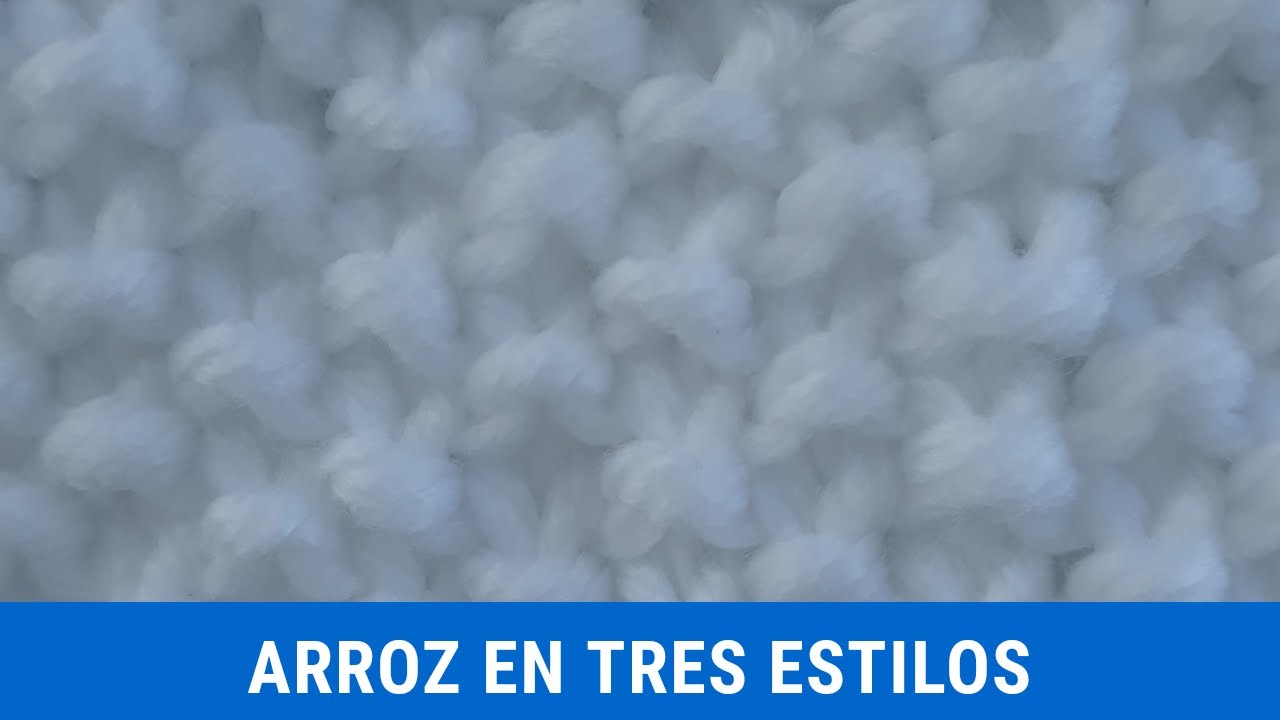 Punto de arroz para principiantes tejido en estilo continental, continental expres e inglés.