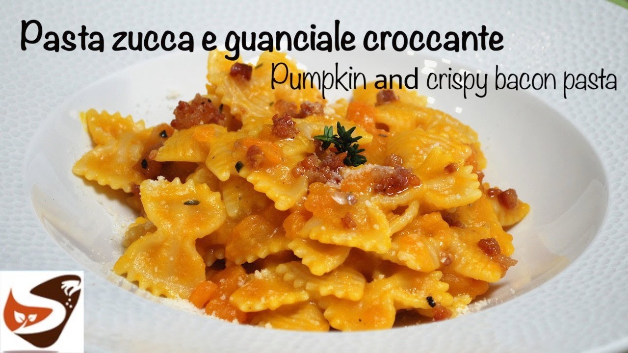 Pasta con zucca e guanciale croccante, una vera goduria! Pumpkin and crispy bacon pasta