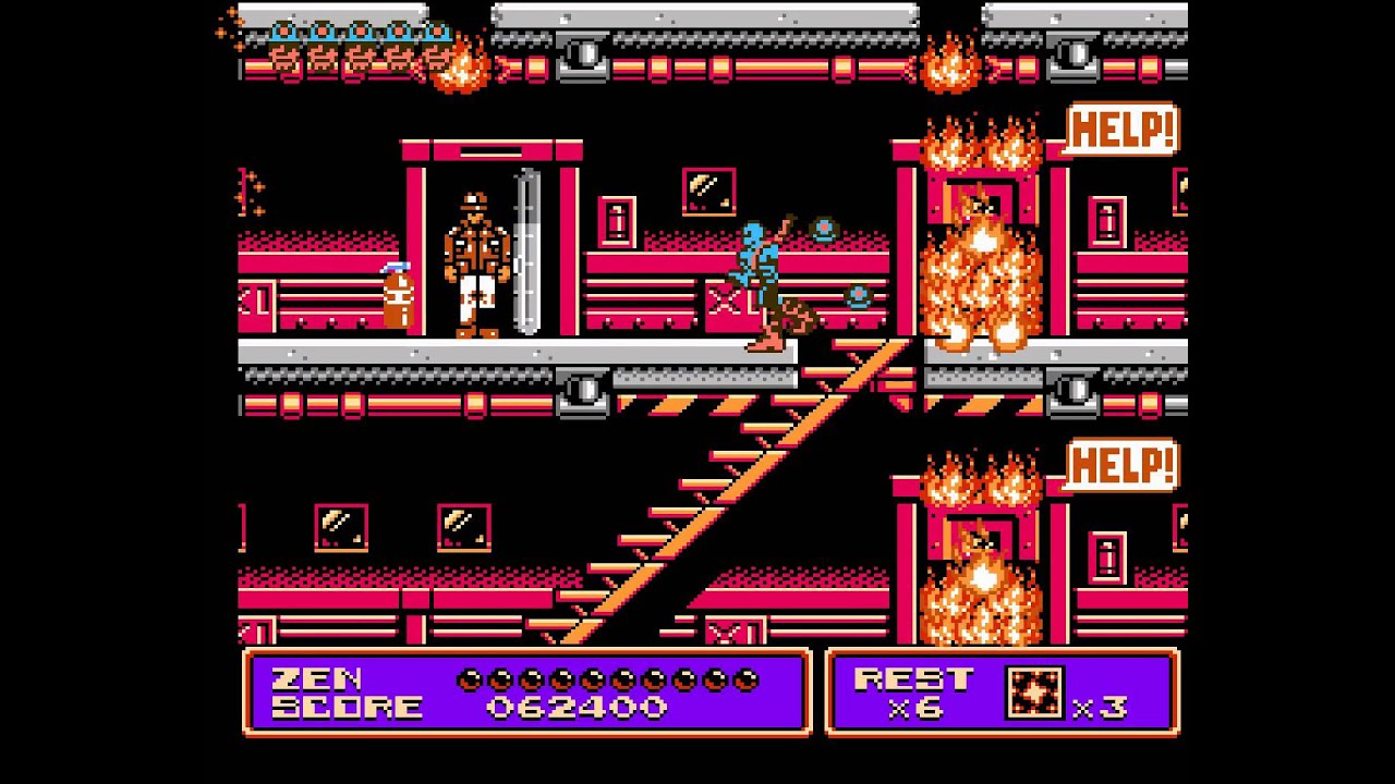 Zen Intergalactic Ninja Walkthrough/Gameplay NES HD 1080p