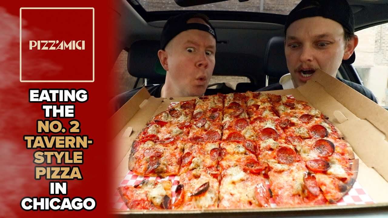 Eating Chicago's Second Best Tavern Style Pizza In The City | Pizz'amici 🍕