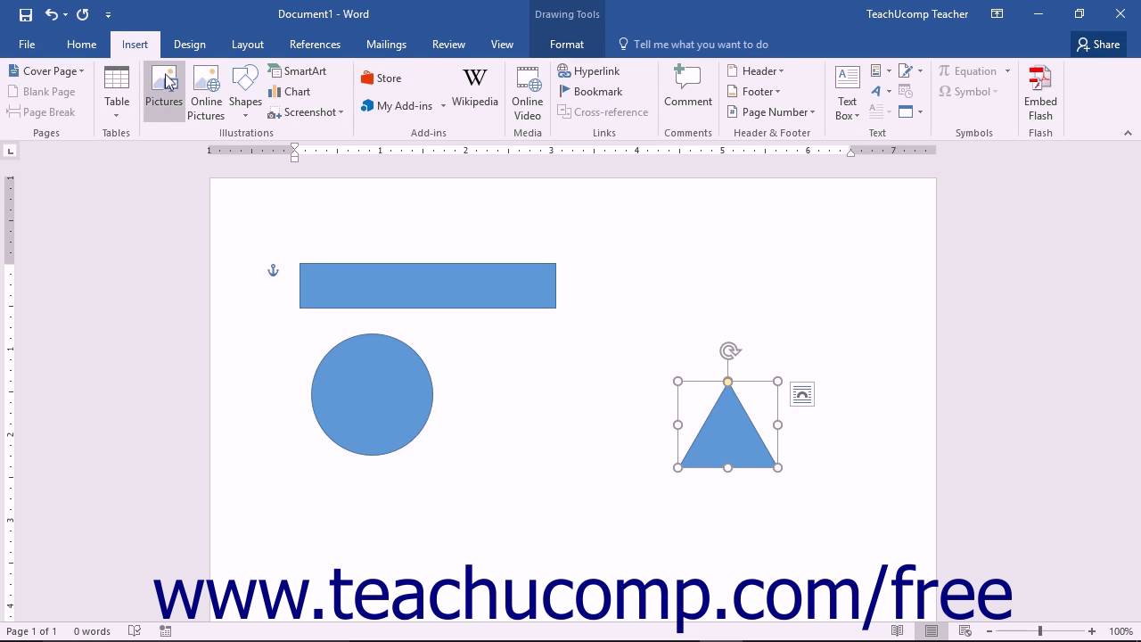 Word 2016 Tutorial Inserting Shapes Microsoft Training