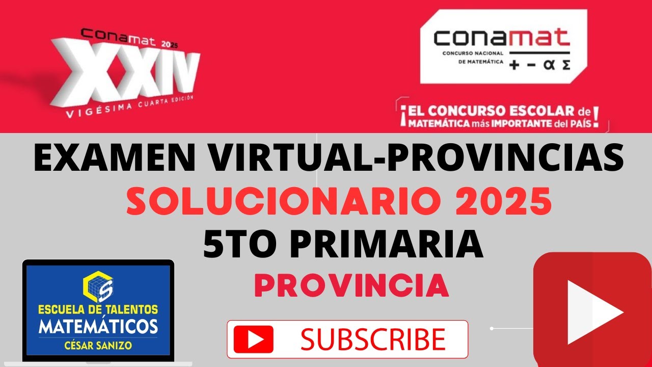SOLUCIONARIO CONAMAT - 5TO PRIM - VIRTUAL | 2025