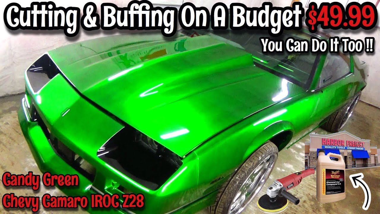 How To Cut And Buff HARBOR FREIGHT ROTARY POLISHER Remove Orange Peel & Paint Defects CHEVY CAMARO