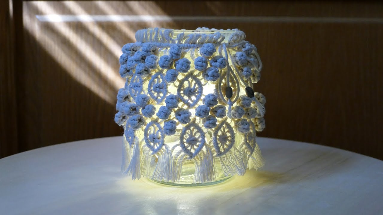 DIY Macrame Light Cover with Berry Knots | Lighting ideas