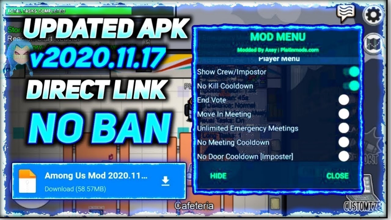 AMONG US HACK 🔥NEW UPDATE🔥 (MOD MENU) VERSION 2020 11.17 Wall Hack Always Imposter Anti Ban 50+ mods