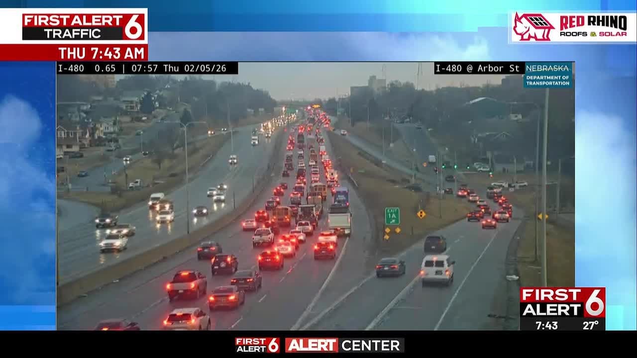 Crashes on I-480, JFK impact morning Omaha metro commute