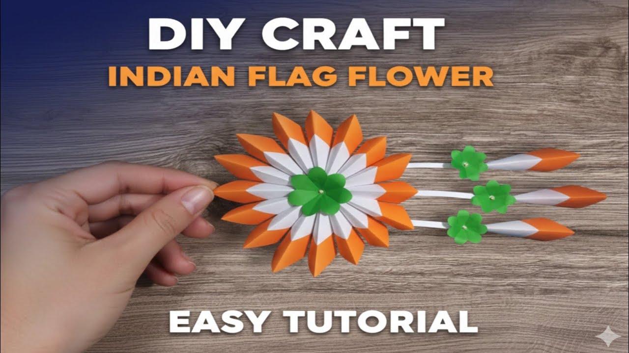 🇮🇳 Indian Flag Paper Flower Craft 🇮🇳 #diy #craft #flag #indian 