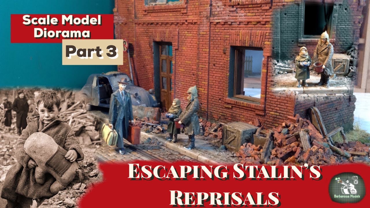 Miniart Russian Street Diorama:- Escaping Stalin's Reprisal's - Part 3 Figures, Cobbles & Wallpaper