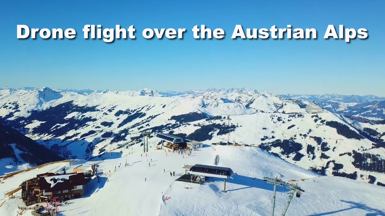 4K Drone Views of Saalbach Hinterglemm, Austrian Alps