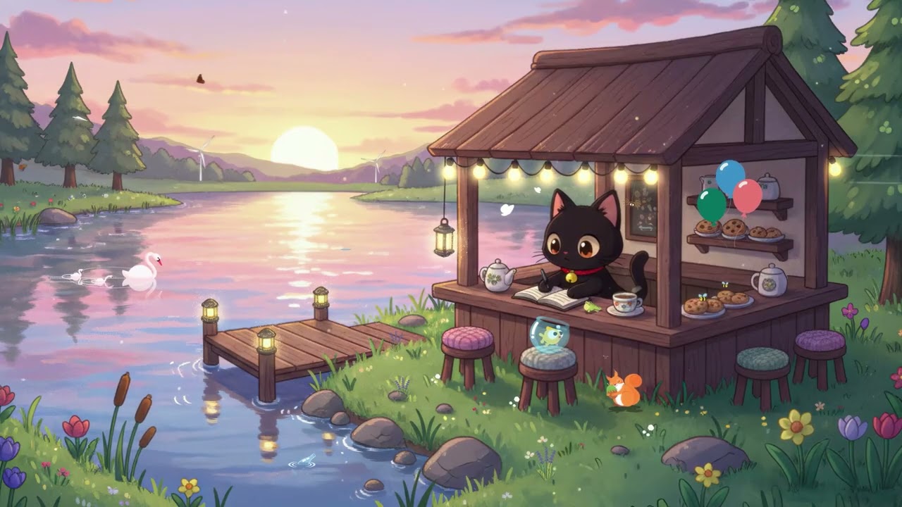 Milo's Cozy Lakeside Cafe ☕ Lofi Hip Hop Mix 🎶 for Studying & Peaceful Focus