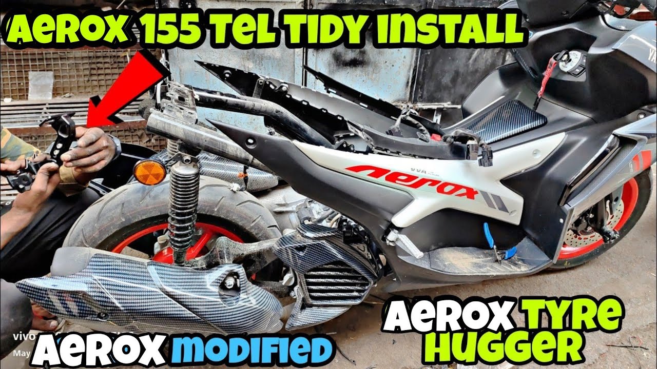 yamaha aerox 155 modified | Yamaha aerox 155 tail tidy installation | earox tyre hugger