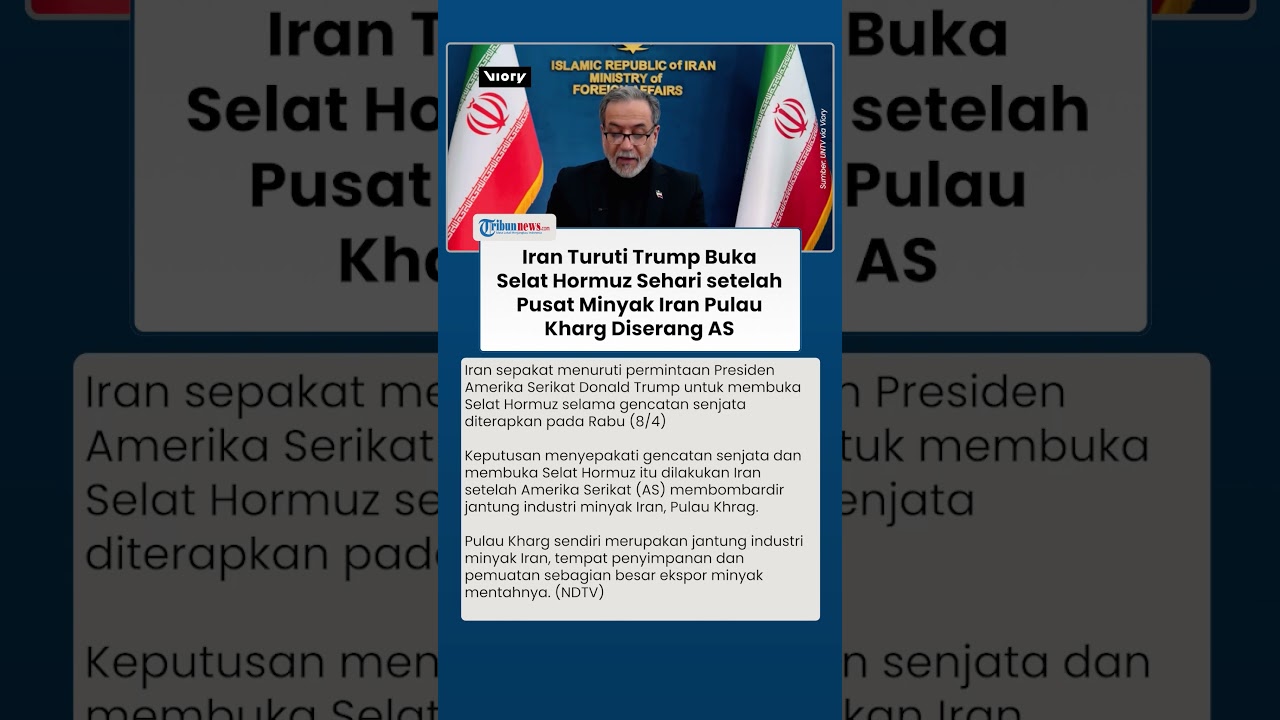 Iran Turuti Trump Buka Selat Hormuz Sehari Setelah Pusat Minyak Iran Pulau Kharg Diserang AS