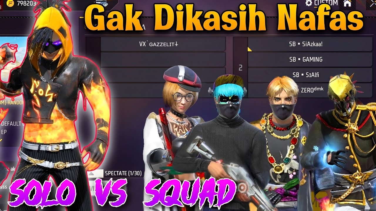 SOLO VS SQUAD !! SI BAGUS GAK DIKASIH NAFAS! SAMPAI NGAMUK!!