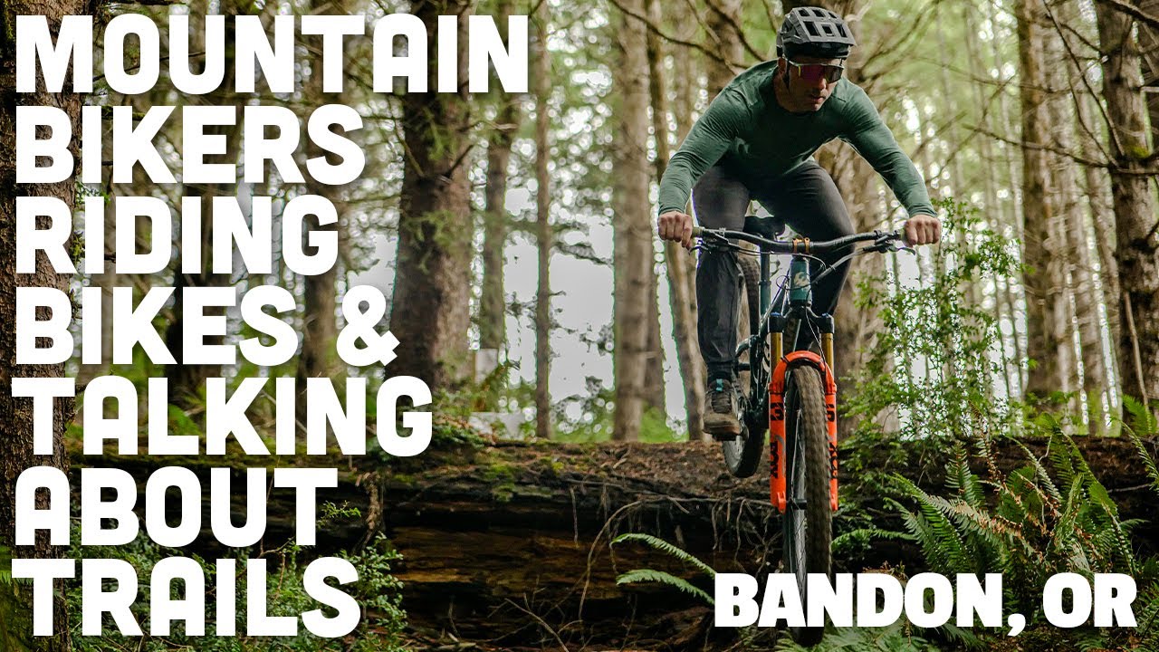 Mountain Bikers Riding Bikes Talking Trails | Bandon, Oregon