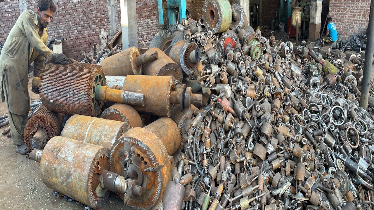 Incredible Recycling Process: Aluminum & Silver Recovery From scrap Electric Motor Routers