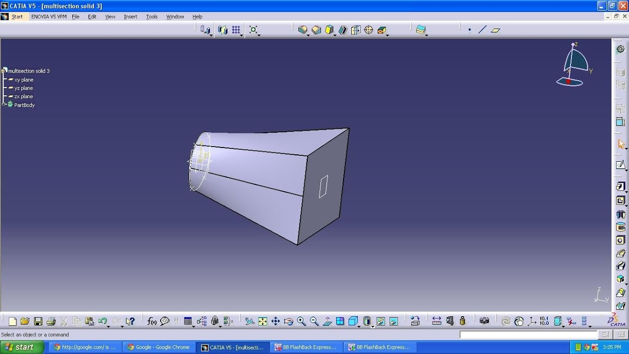 CATIA V5 multisection solid 3